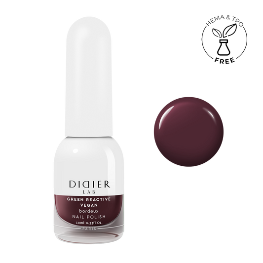 Green reactive, vegan nail polish "Didier Lab", bordeux, 10ml