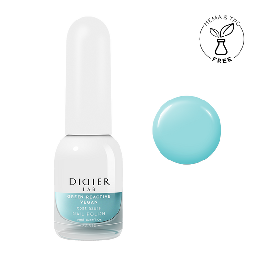 Green reactive, vegan nail polish "Didier Lab", coat azure, 10ml