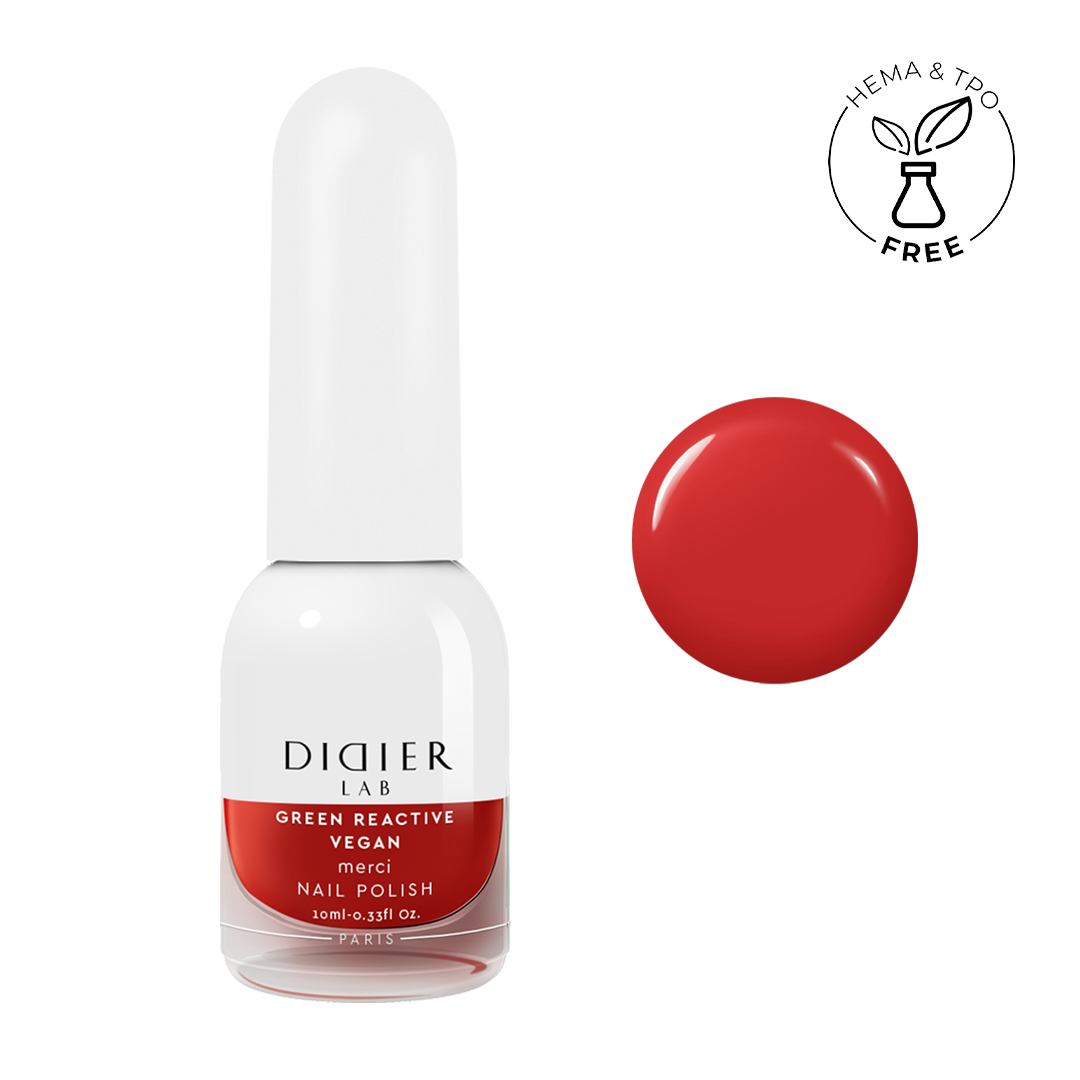 Green reactive, vegan nail polish "Didier Lab", Merci, 10ml