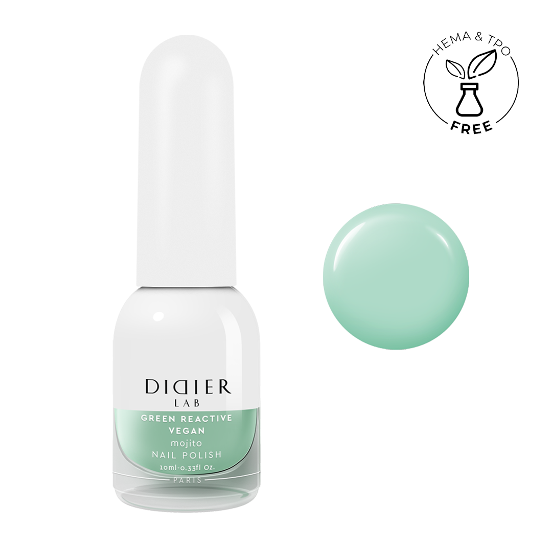 Green reactive, vegan nail polish "Didier Lab", mojito, 10ml