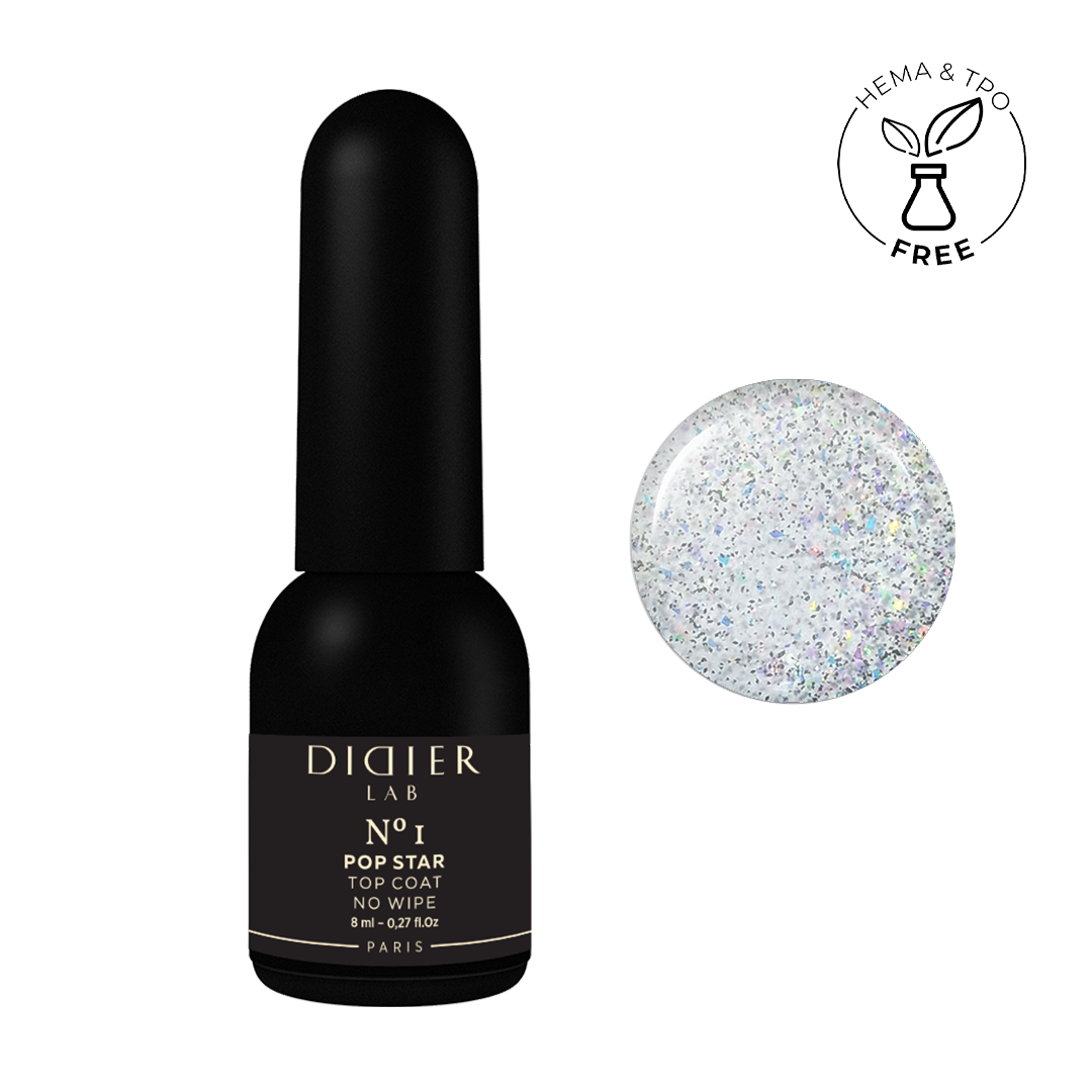 Gel polish Top coat no wipe "Didier Lab", Pop Star, No1