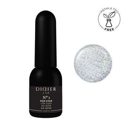 Gellak Top coat no wipe "Didier Lab", Pop Star, No1