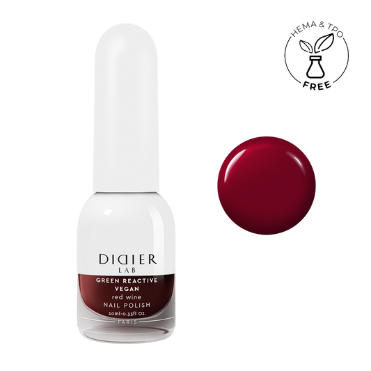 Green reactive, vegan nail polish "Didier Lab", red wine, 10ml