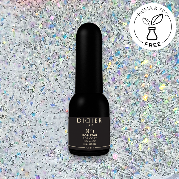 Gellak Top coat no wipe "Didier Lab", Pop Star, No1