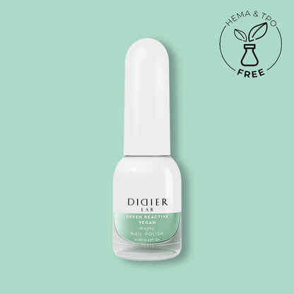 Green reactive, vegan nail polish "Didier Lab", mojito, 10ml