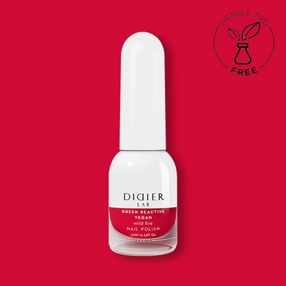 Green reactive, vegan nail polish "Didier Lab", wild fire, 10ml