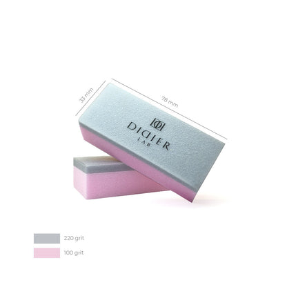 Nail buffer "Didier Lab", rose / gray, 1 psc