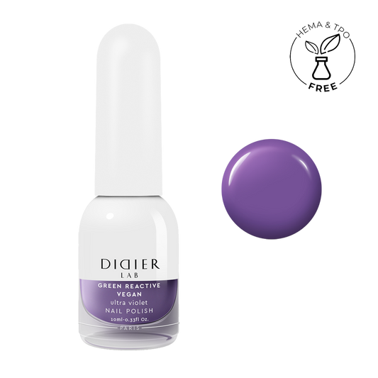 Green reactive, vegan nail polish "Didier Lab", ultra violet, 10ml