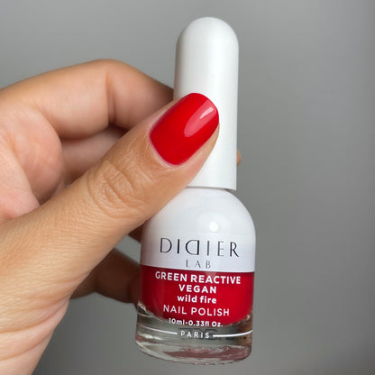 Green reactive, vegan nail polish "Didier Lab", wild fire, 10ml